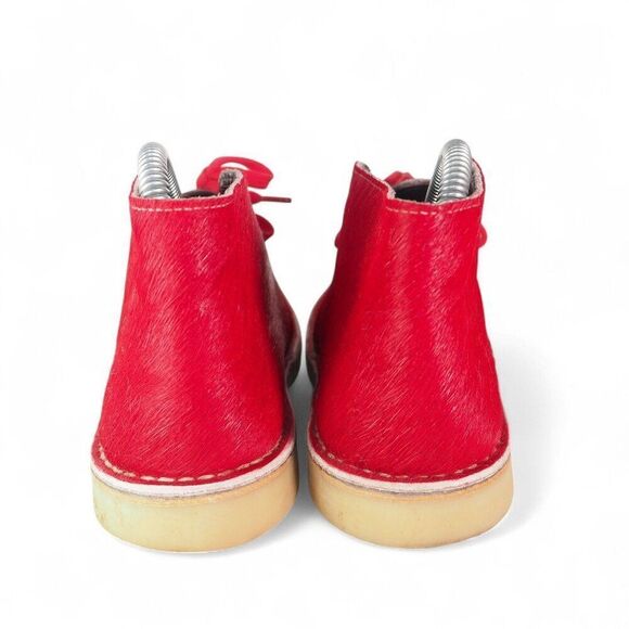 MiMao Calf Hair Classic Crepe Sole Chukka Boots 'Red" Women's 7/37 - Picture 5 of 11